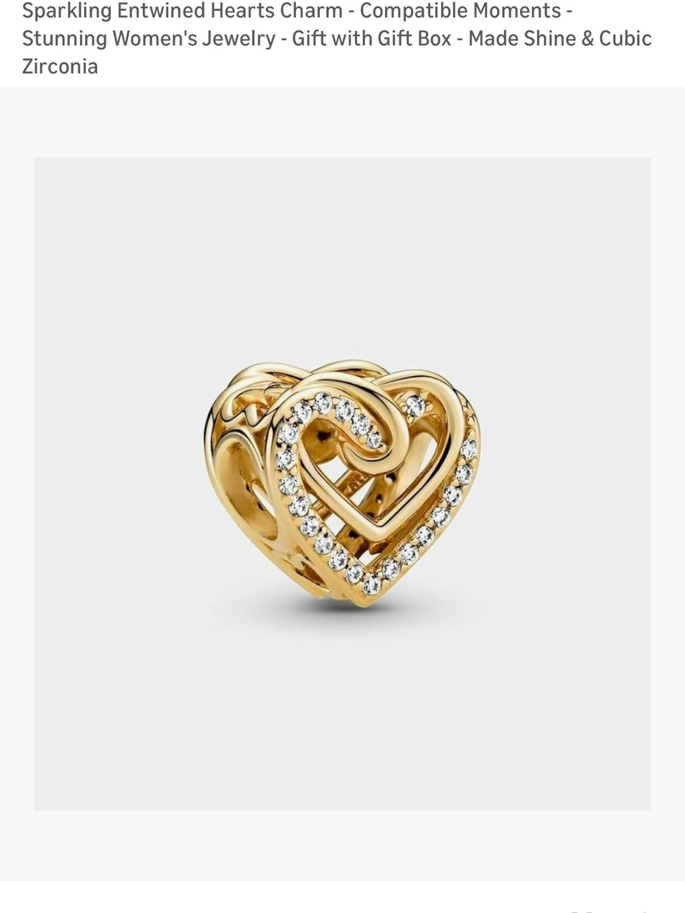 Pandora Gold Snake Chain Bracelet with Pavé Clasp with charms - Picture 6 of 11
